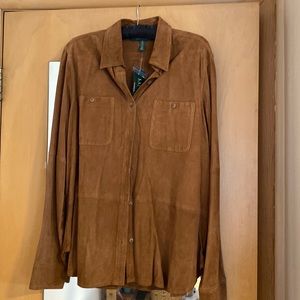 NWT Lauren Jeans Co suede shirt size XL